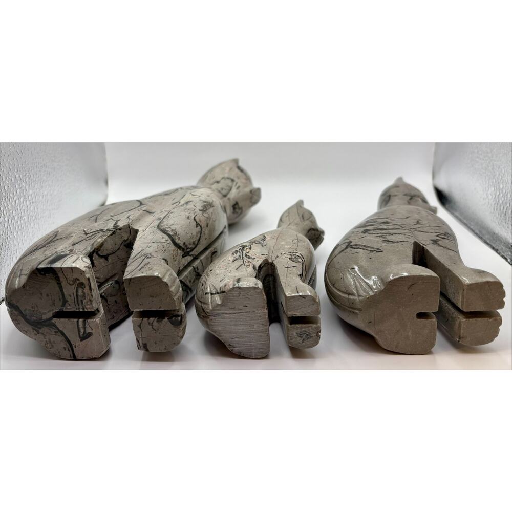 Cats Set of 3 Hand Crafted from Mayan Stone - Picture 6 of 7